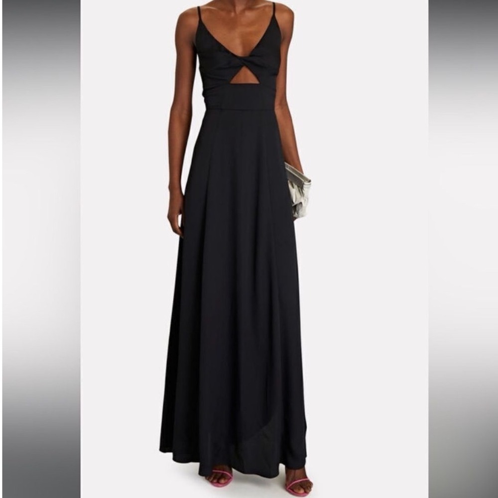 L'AGENCE Black Twist Front Cutout Maxi Dress Size 2 Formal Black Dress